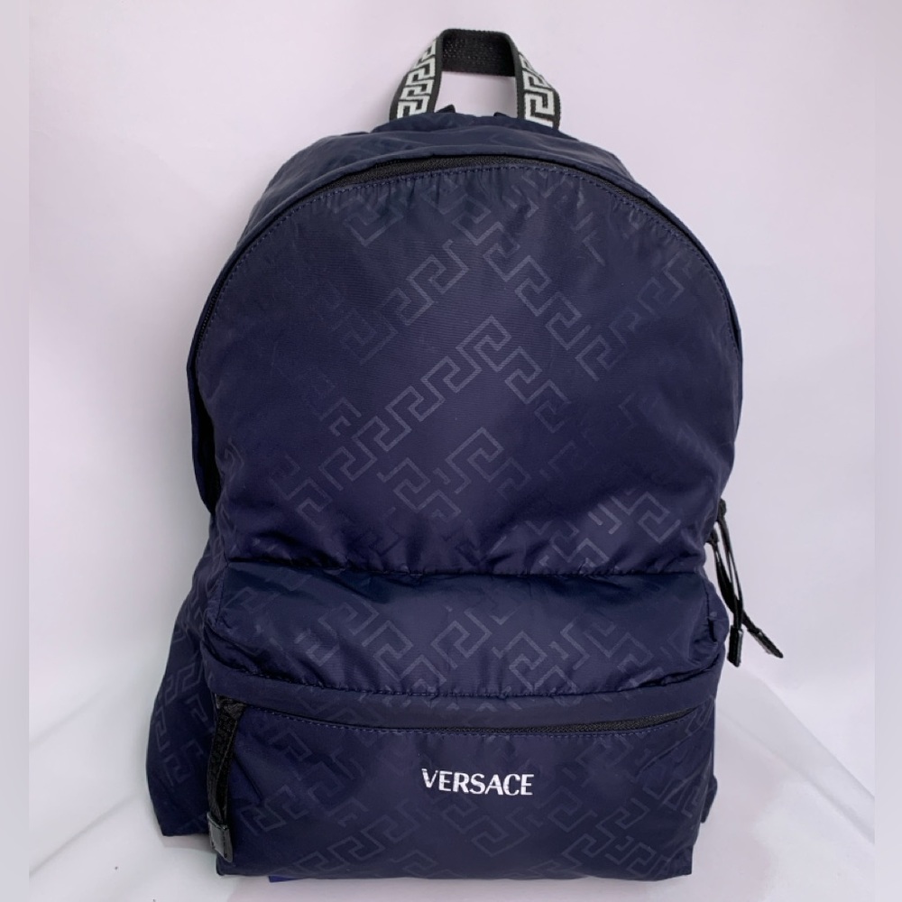 Authentic Versace Navy Blue Backpack RFID chipped